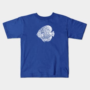 Discus Fish or Pompadour Fish - animal lovers detailed ink drawing Kids T-Shirt